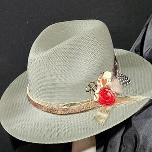New, original decorated straw hat